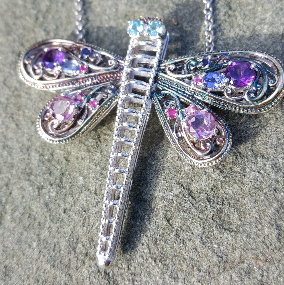 dragonfly gem necklace